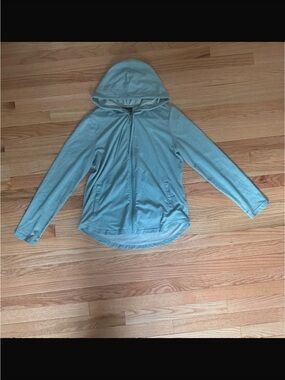 Light Blue Women's Hooded Zip Jacket